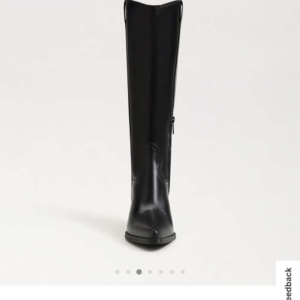 Sam Edelman Black Knee-High Western Block Heel Boot size 10 m - Picture 3 of 11